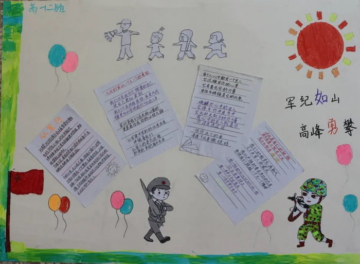 高一新生军训手抄报模板