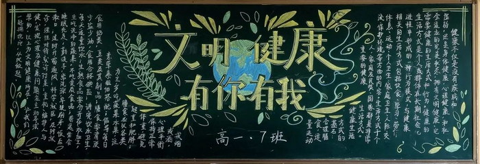 文明健康有你有我黑板报