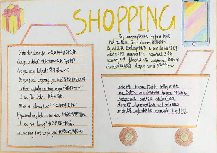 shopping手抄报