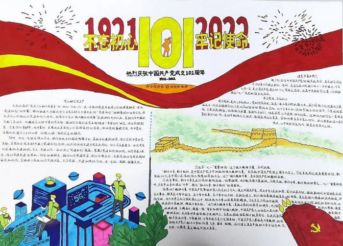 庆祝建党10周年手抄报图片