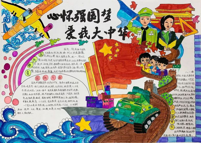 国防教育主题手抄报图片