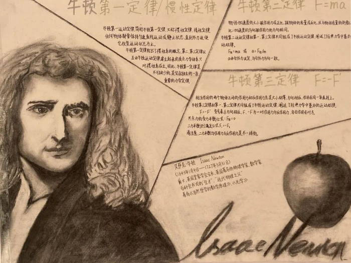 物理学家牛顿手抄报图片
