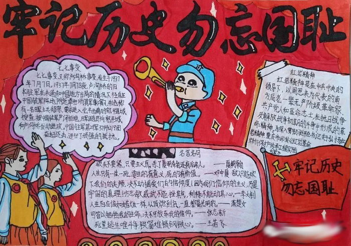 七七事变纪念日的手抄报