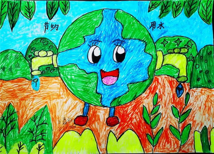 绿色发展儿童画二年级图片