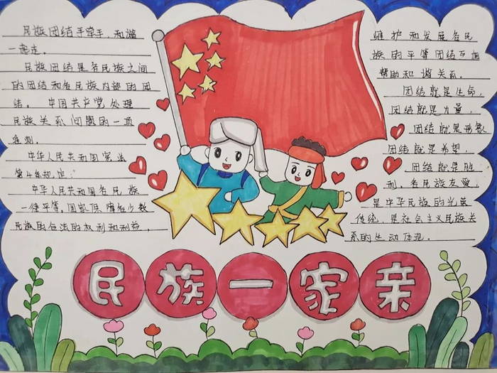 民族团结进步手抄报简单又漂亮