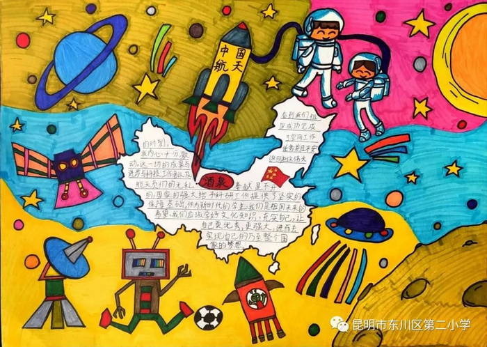 航天主题绘画手抄报