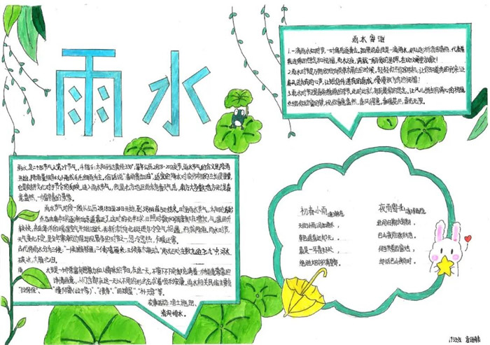 雨水二十四节气手抄报