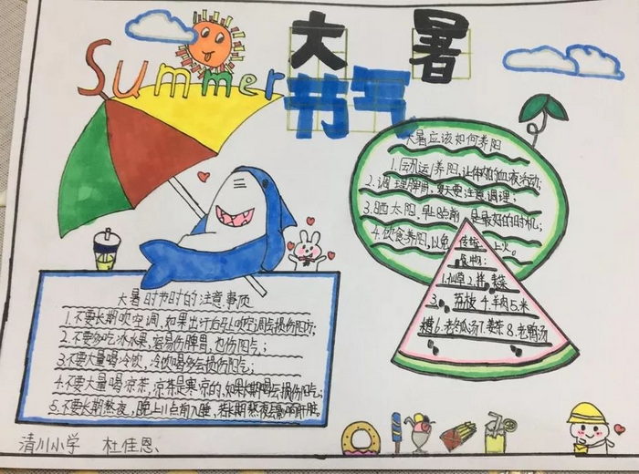 天天手抄报大暑手抄报简单又漂亮