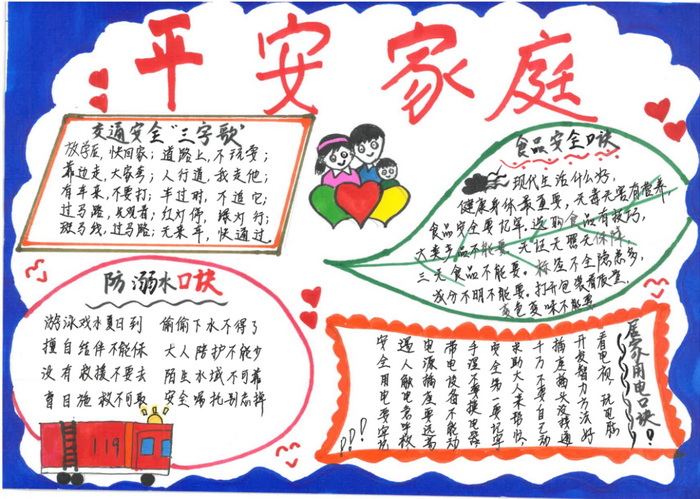 安全家庭手抄报又简单又漂亮
