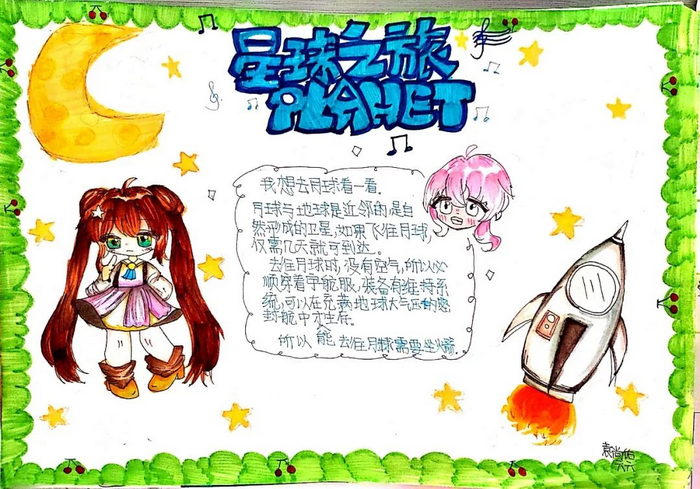 未来星球探索手抄报图片