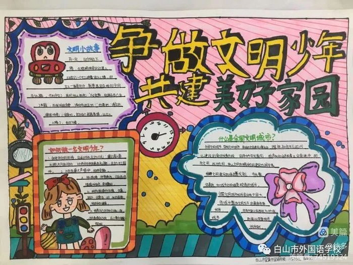 第十张共建美丽家园争做文明好学生手抄报11,第十一张争做文明学生