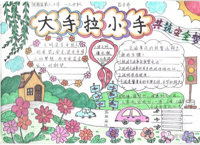 小手拉大手晒晒咱家文明事的手抄报