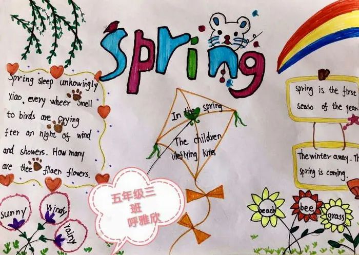 五年级英语手抄报简单漂亮下册