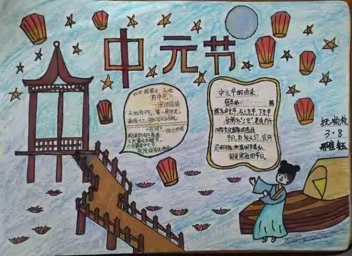 中元节文明祭祀手抄报图片