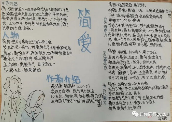 简爱读书笔记手抄报图片