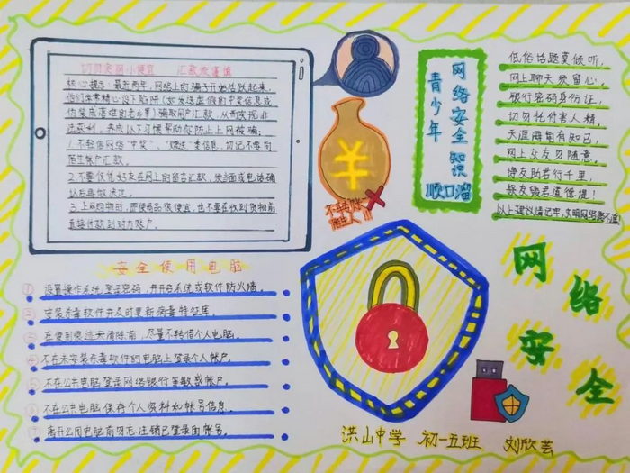网络安全手抄报图片漂亮