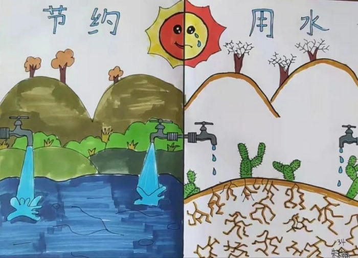 节约用水四年级绘画图片