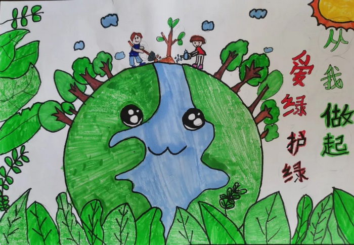 六年级绿色环保绘画图图片