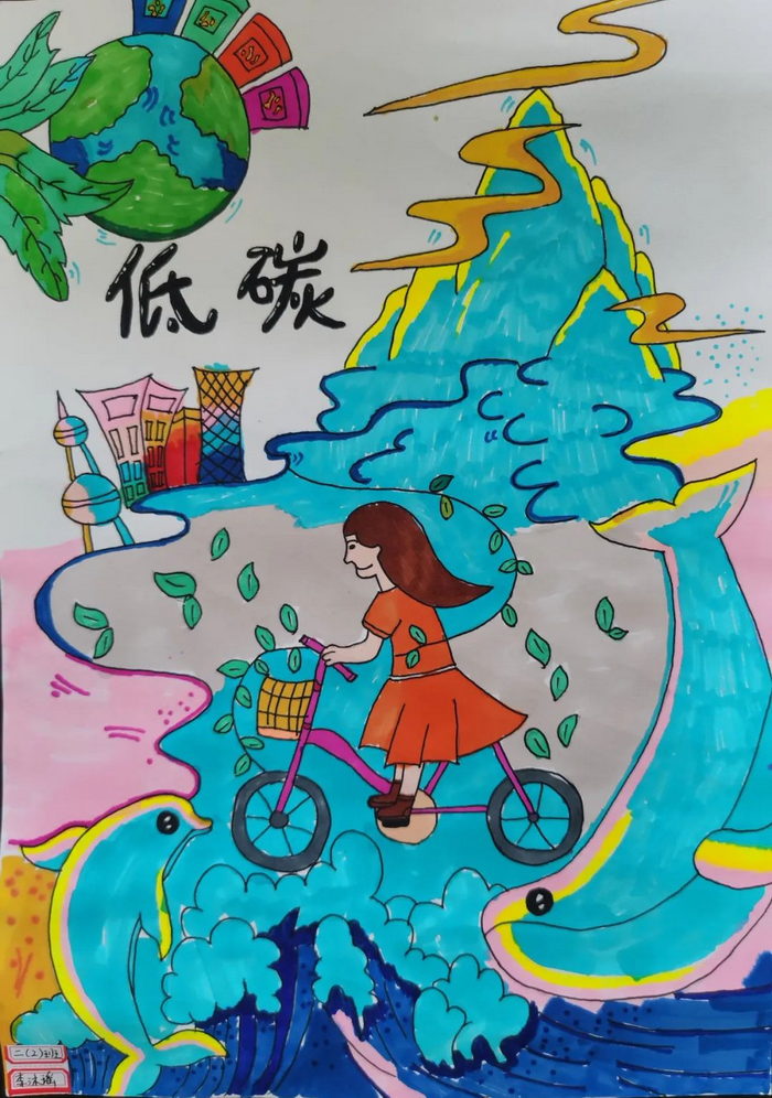 低碳生活儿童画介绍图片