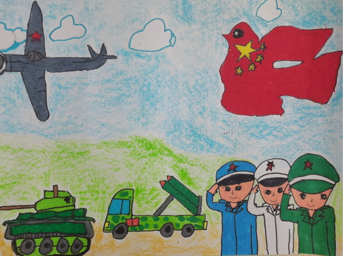 小学一年级国防画简单图片