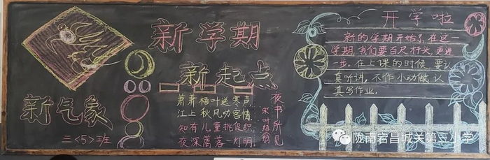 新学年新气象的黑板报