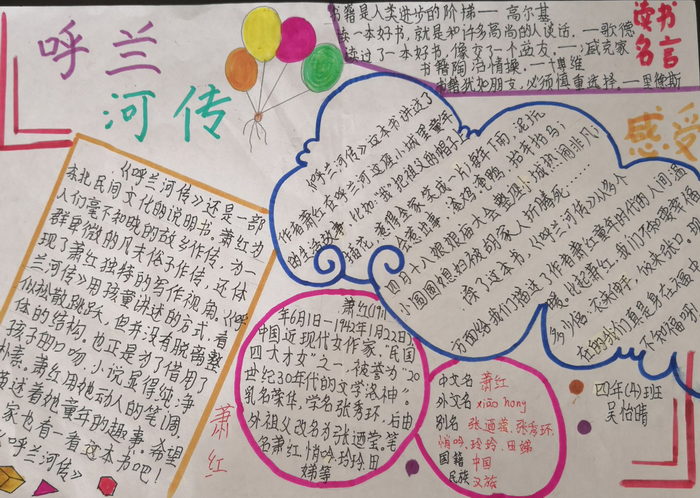 呼兰河传手抄报内容