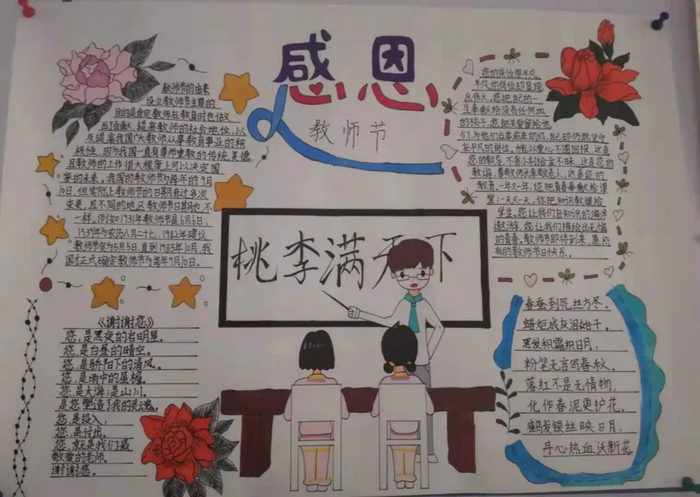 念师恩感恩有您手抄报