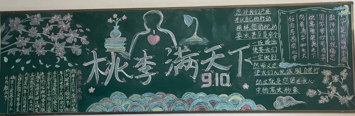 小学教师节黑板报图案设计