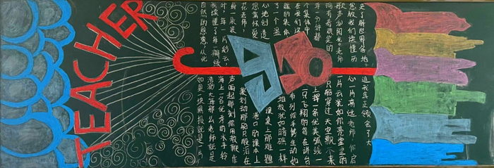 难忘师恩黑板报
