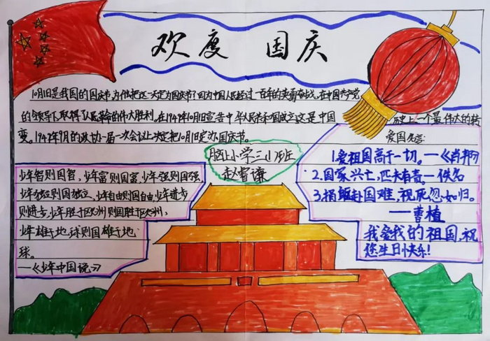 庆祝2022国庆节手抄报简单又好画【精选10张】