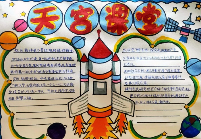 天宫课堂第三课手抄报内容怎么写