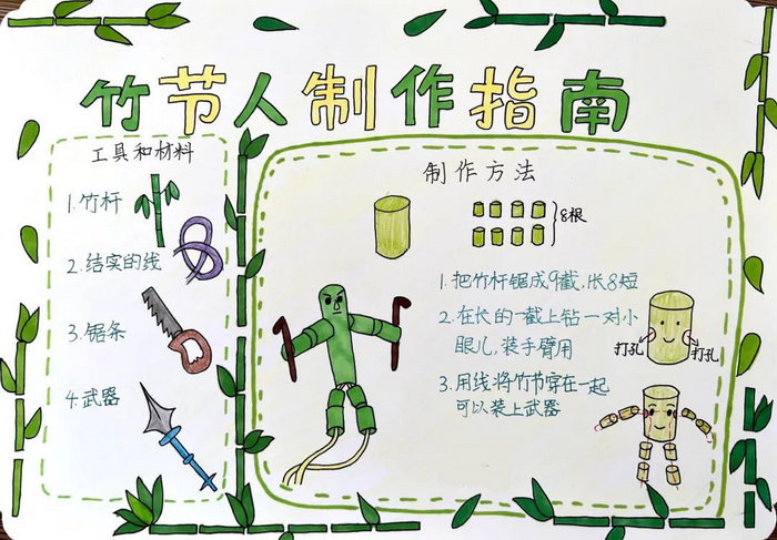 竹节人的制作方法过程图片