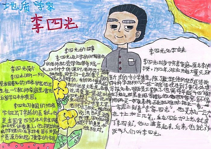 中国的杰出人物故事手抄报内容