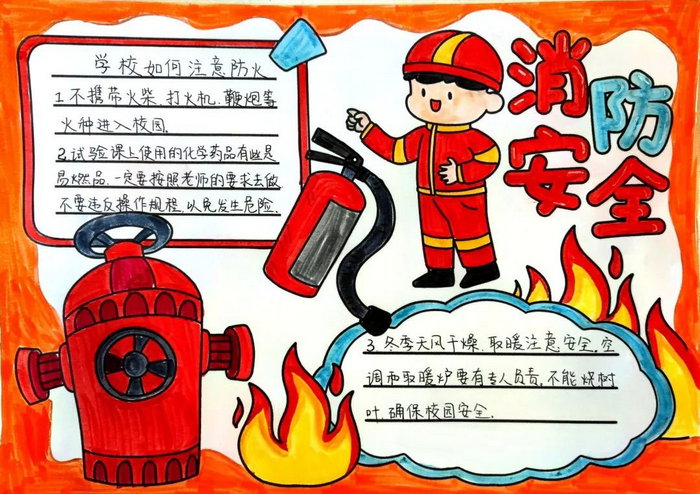 7一9岁儿童消防手抄报图片