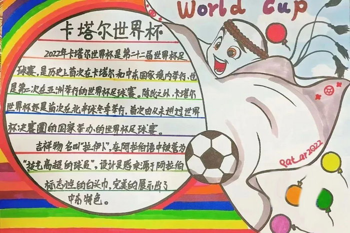 2022卡塔尔世界杯手抄报二年级