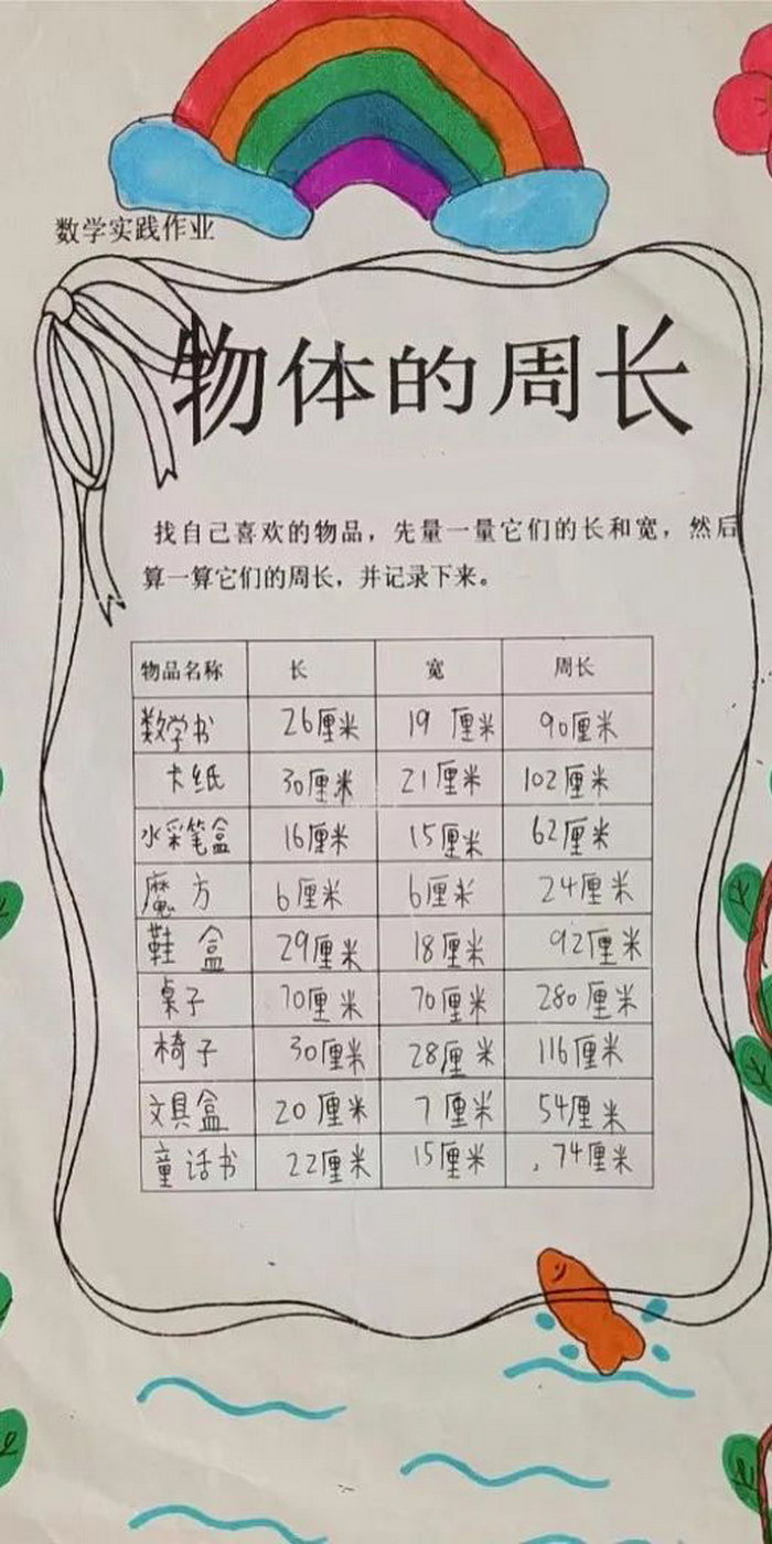 物体的周长手抄报