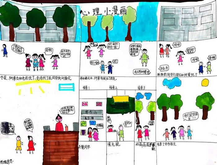 心理健康漫画手抄报简单