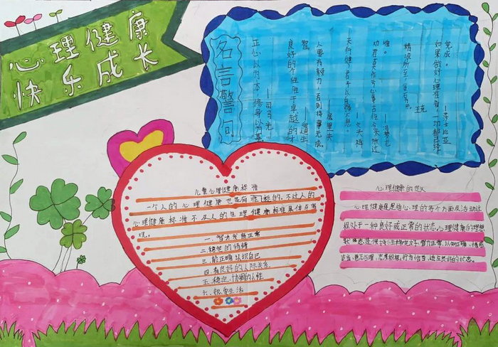 健康心理快乐人生手抄报简单