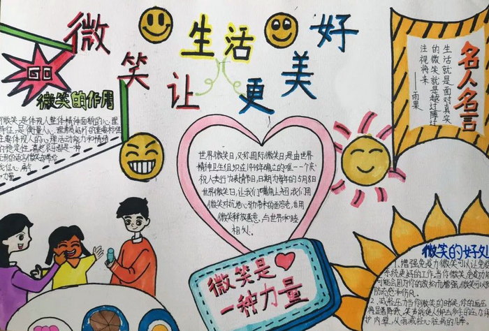 微笑的心灵手抄报小学图片