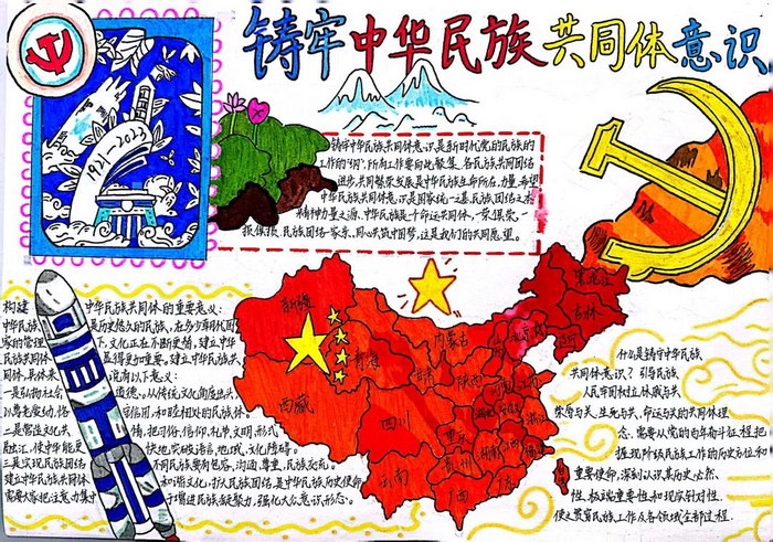 铸牢中华民族共体意识手抄报又简单又漂亮的
